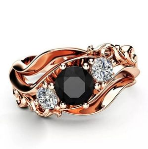 Beautiful Round Cut Black Sapphire Ring